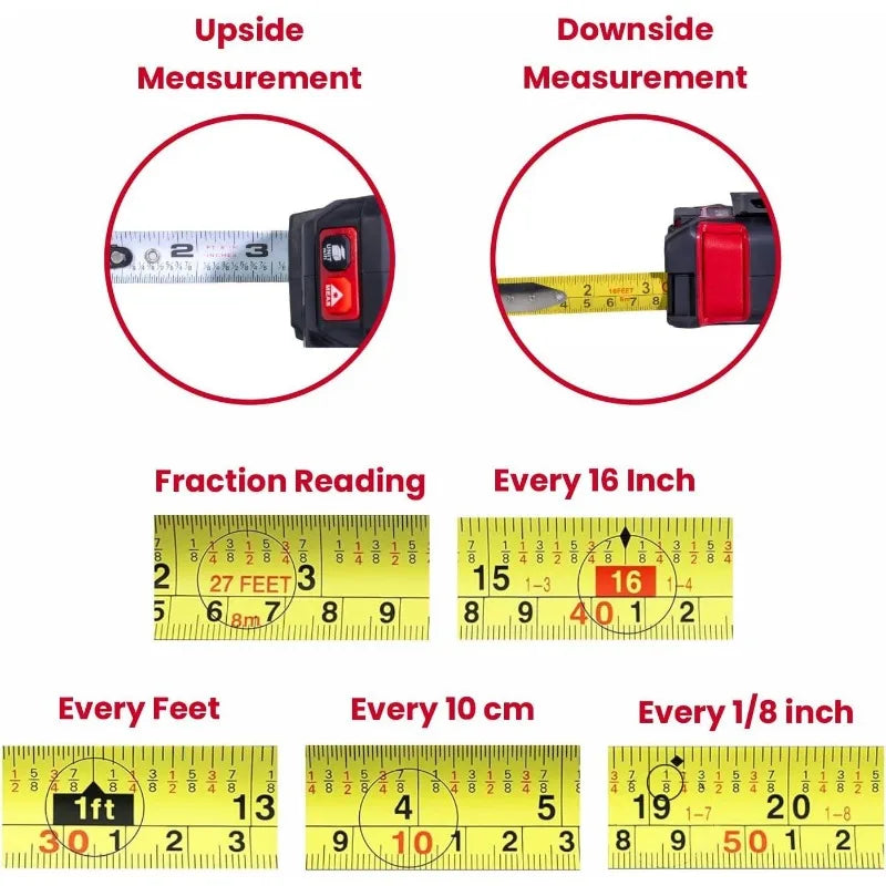 2-in-1 Laser Tape Measure, 130ft Laser/16ft Measuring Tape, USB Rechargeable, Class II Dual Measuring Tool w/Magnetic