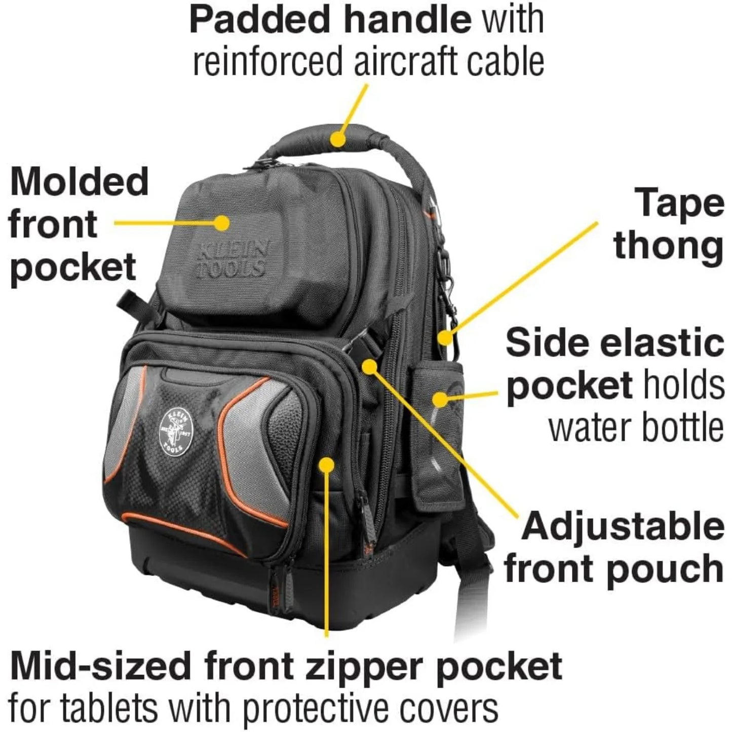 Tool Bag , Durable Electrician Backpack w/ 48 Pockets for Hand Tools, Waterproof Bottom, Removable Tool Carrier | USA | NEW