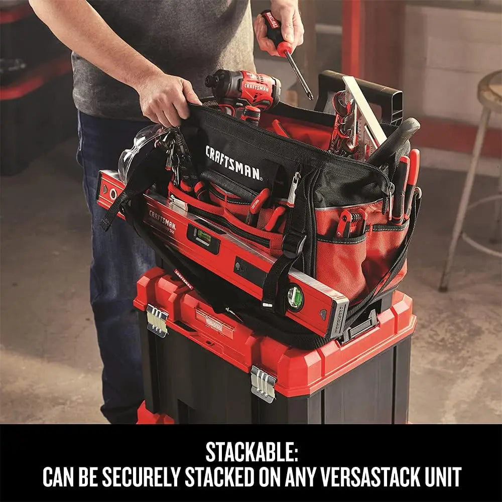 CRAFTSMAN VERSASTACK Zippered Tool Bag 31 Pocket Organizer Heavy Duty Tool Tote (CMST17622)