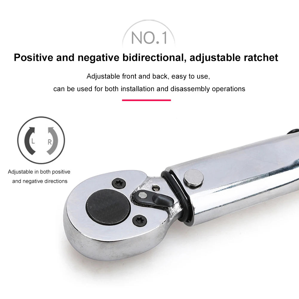 1/4 Inch Ratchet Torque Wrench Adjustable Drive Torque Wrench Square Drive 5-25N.m Torque Spanner Precise Preset Car Repair Tool