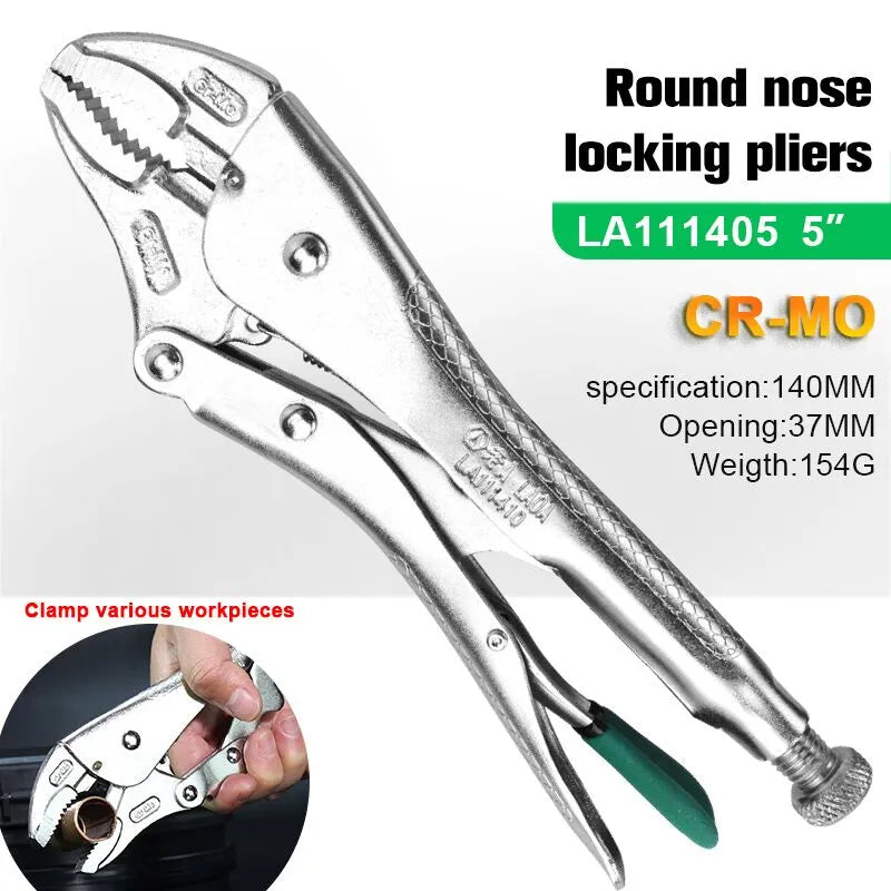 LAOA 5 /7 /10 inch Locking Pliers Round Nose Welding Tool Straight Jaw Lock Mole Plier Vice Grips Pliers Set