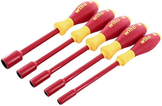 Wiha 32292 Insulated Nut Driver Set, Inch, 1000 Volt, 5 Piece